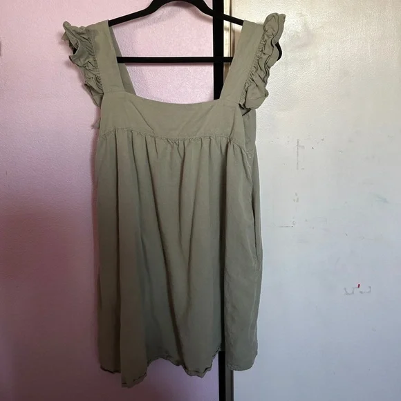 O.P.T Sage Green Babydoll Dress - Picture 2 of 4